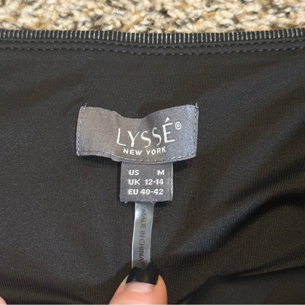 LYSSÉ New York Charcoal Gray Stretch Work Attire Leggings Womens Size Medium - Picture 8 of 9